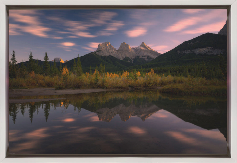 Wall art Three Sisters and A Little Brother-36X24inches-In Black Floating Frame