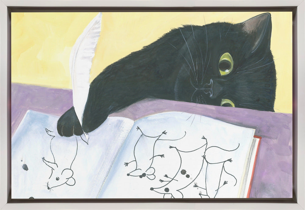 canvas prints Feline Imagination36X24inches- Black Frame