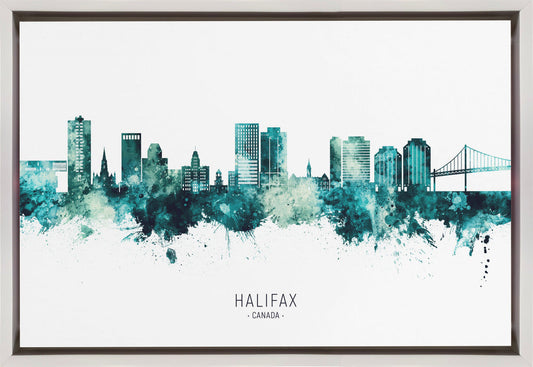 Wall art Halifax Canada Skyline-36X24inches-In Black Floating Frame