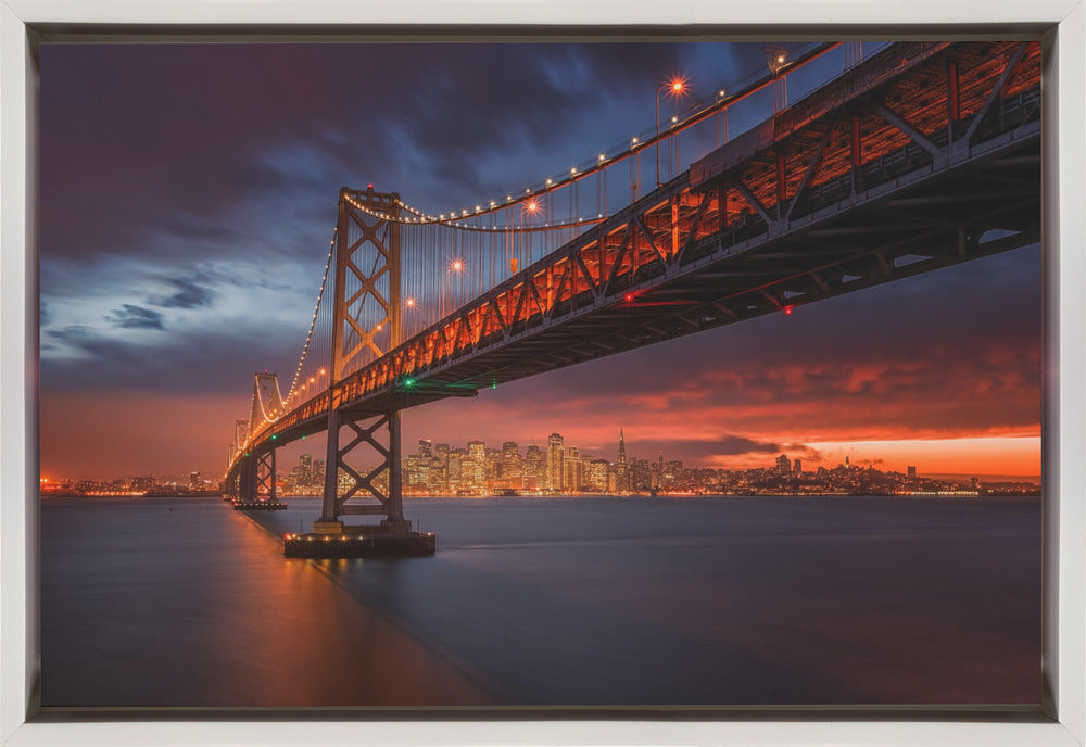 Artwork Fire over San Francisco36X24inches- Black Frame