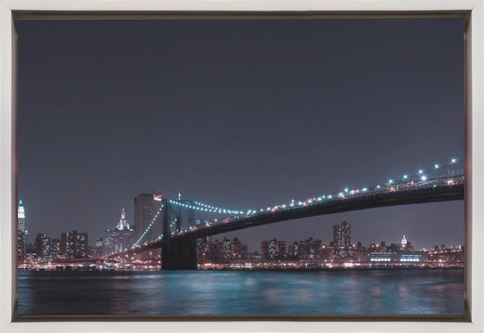 Artwork Manhattan Skyline and Brooklyn Bridge36X24inches- Black Frame