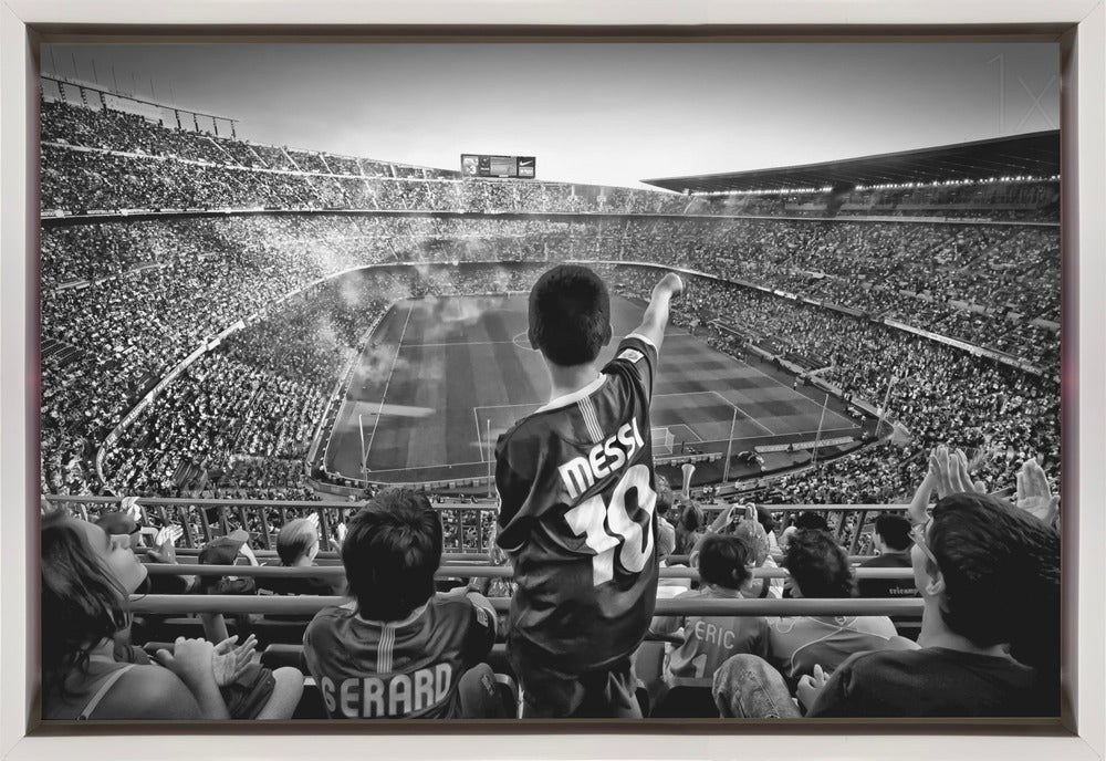 Artwork Cathedral of Football36X24inches- Black Frame