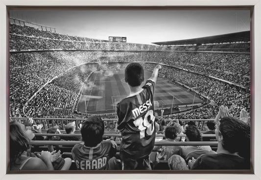 Artwork Cathedral of Football36X24inches- Black Frame