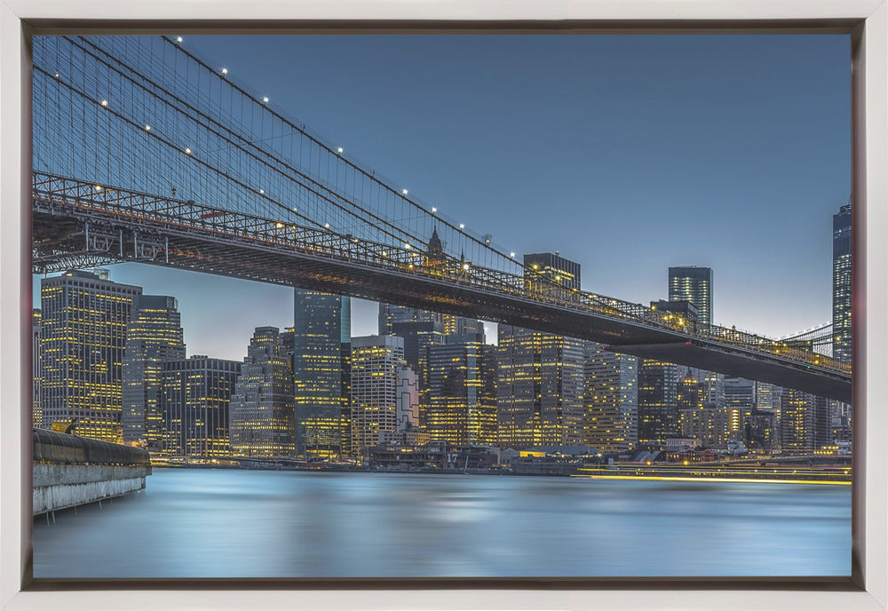 Artwork New York - Blue Hour over Manhattan36X24inches- Black Frame
