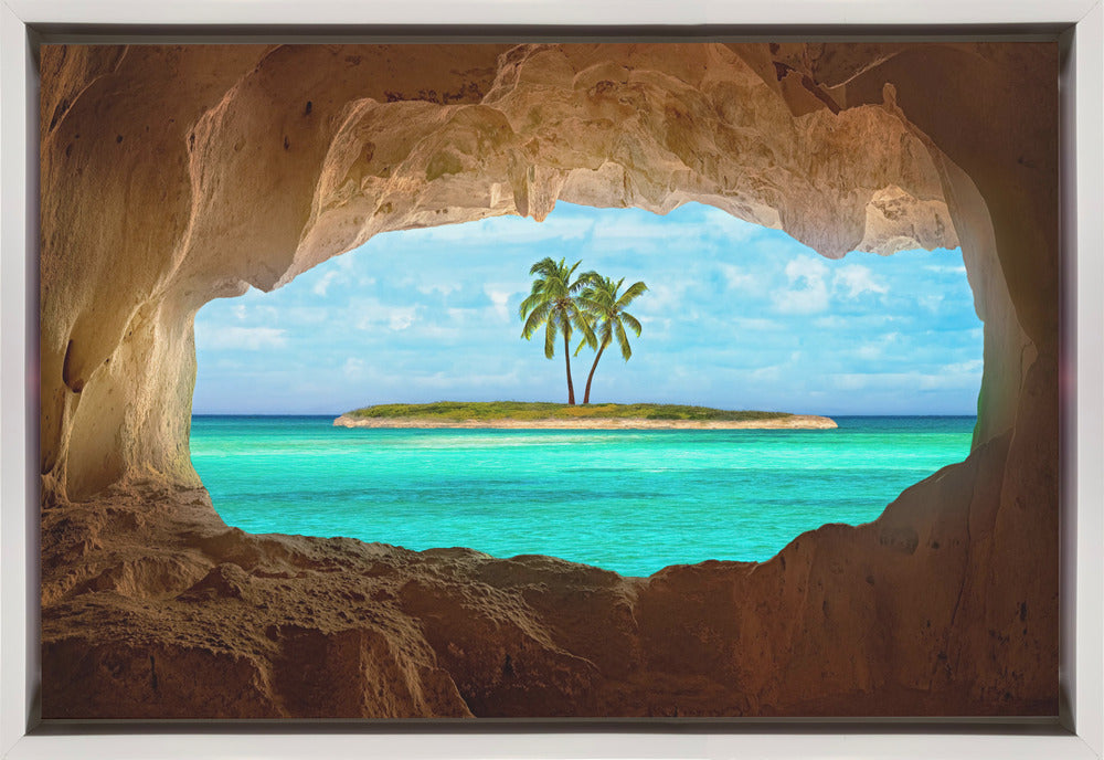 Paradise Wall Artwork In Black Floating Frame