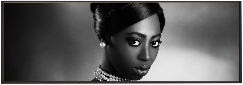 Artwork- The white pearls-36X24inches-In Black Floating Frame