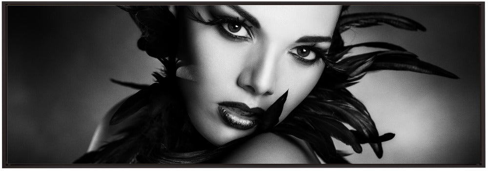 Artwork- The black feathers-36X24inches-In Black Floating Frame