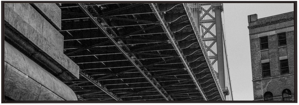 Artwork- Manhattan Bridge - Brooklyn New York-36X24inches-In Black Floating Frame