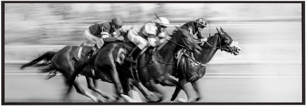 Artwork- Horse Racing @ Queen's Plate-36X24inches-In Black Floating Frame