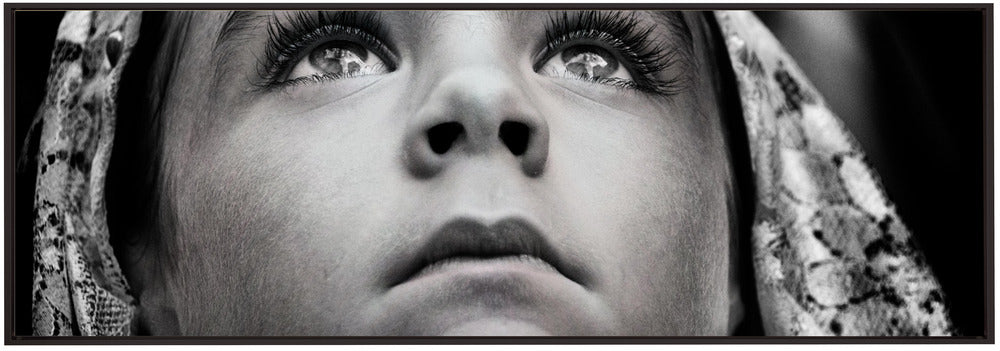 Artwork- Girl with Sardinian traditional veil-36X24inches-In Black Floating Frame