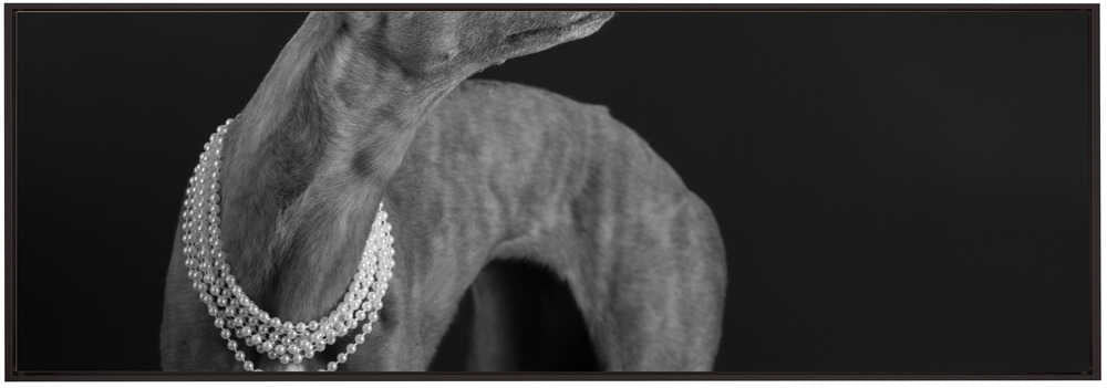 Wall art Whippet girl with the pearl necklace