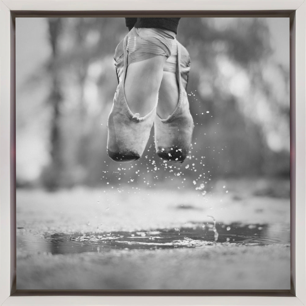 Artwork The day we went jumping in puddles24X24inches- Black Frame