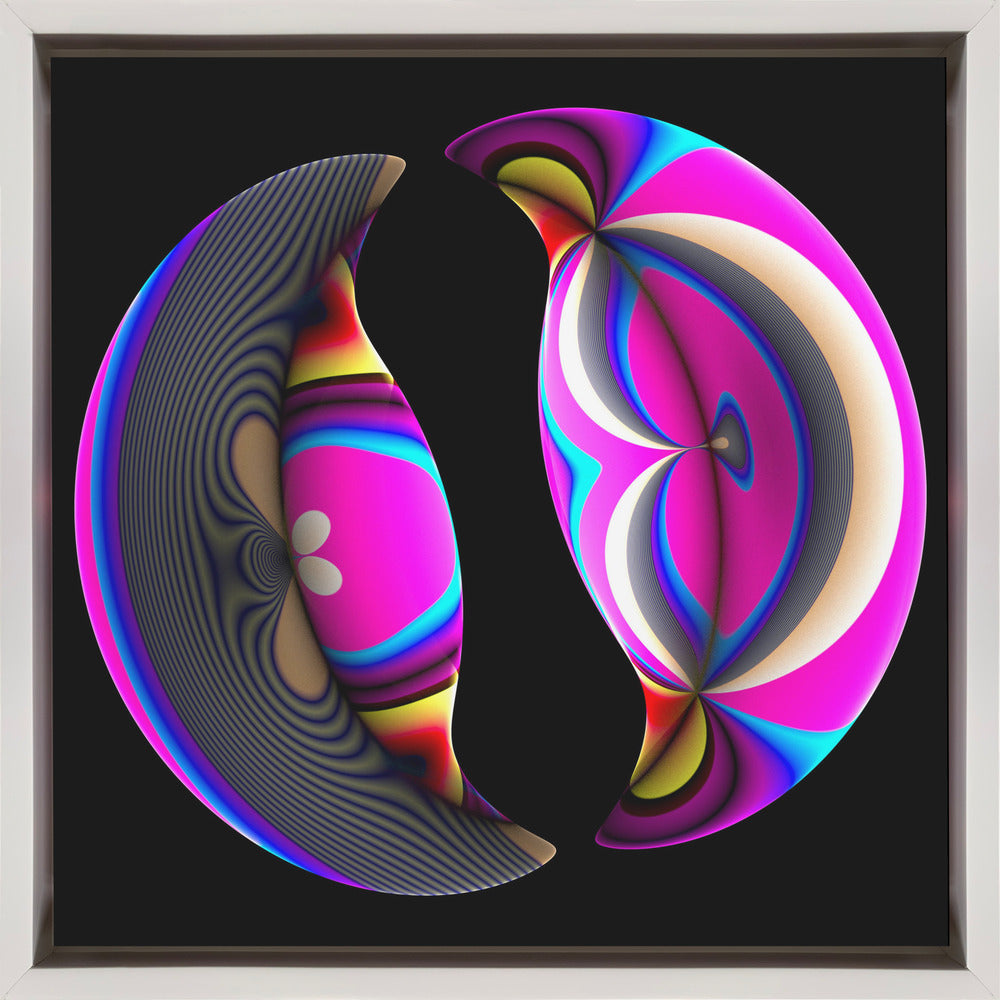 Broken Mirror Wall Artwork In Black Floating Frame