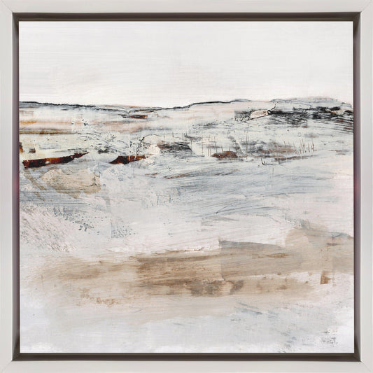 August No3 Abstract Waves Wall Artwork In Black Floating Frame