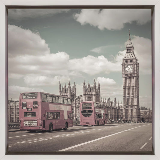 Typical London | urban vintage style Wall Artwork In Black Floating Frame