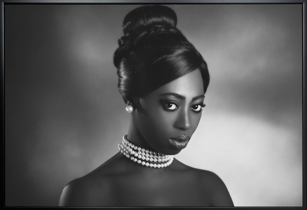 Artwork- The white pearls-20X16inches-In White Floating Frame