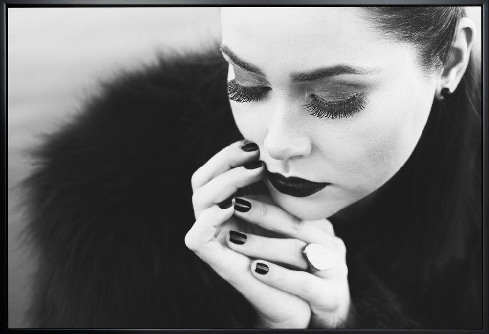 Artwork- between fingers-48X36inches-In Black Floating Frame