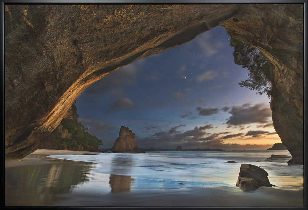 Artwork Cathedral Cove36X24inches- White Frame