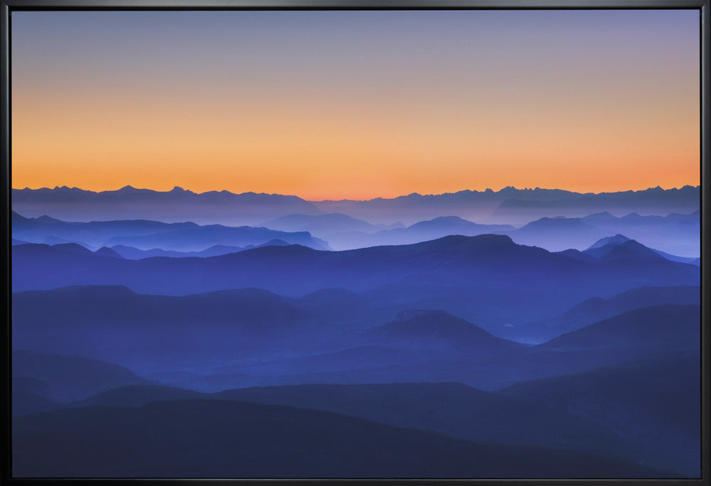 Artwork Misty Mountains36X24inches- White Frame
