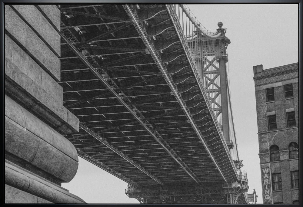 Artwork- Manhattan Bridge - Brooklyn New York-20X16inches-In White Floating Frame