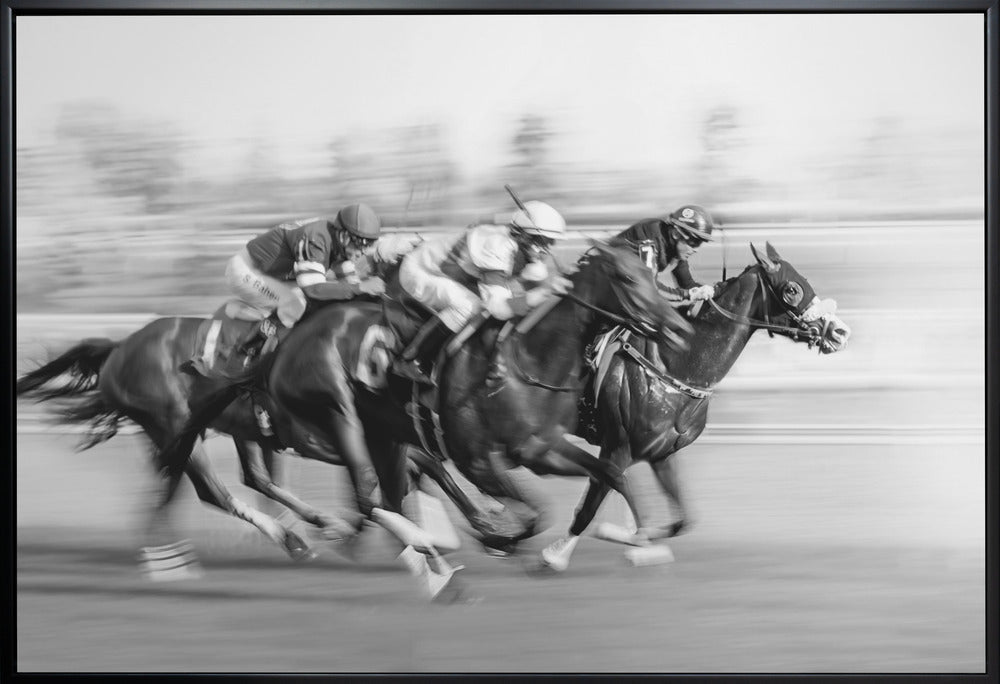 Artwork- Horse Racing @ Queen's Plate-20X16inches-In White Floating Frame
