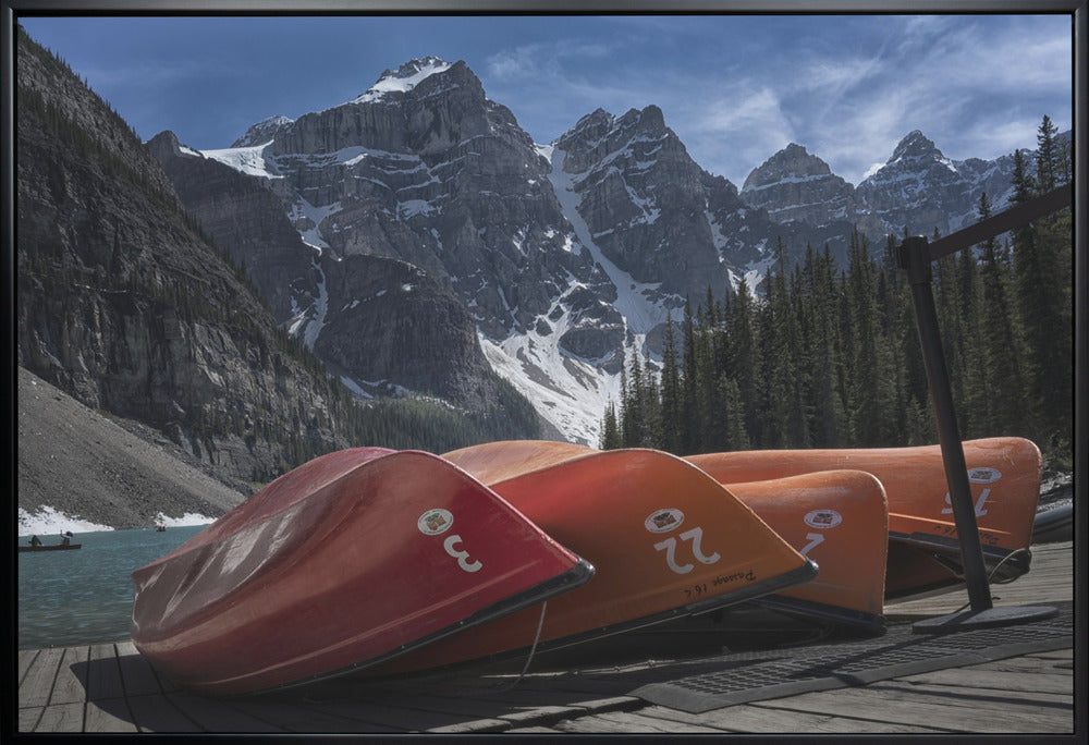 Wall art Four peaks-36X24inches-In White Floating Frame