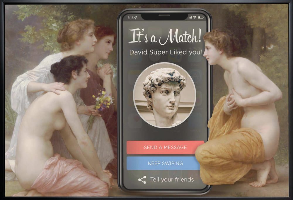 canvas prints David Match36X24inches- White Frame