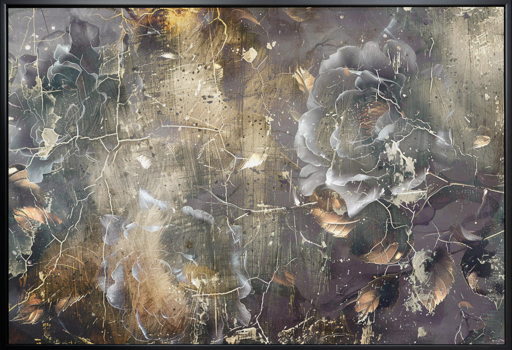 Artwork Floral Vintage Art Illustration 1836X24inches- White Frame