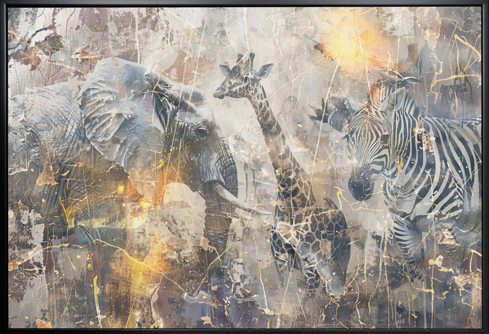 African Art Illustration Wallart 114 Wall Artwork In White Floating Fame