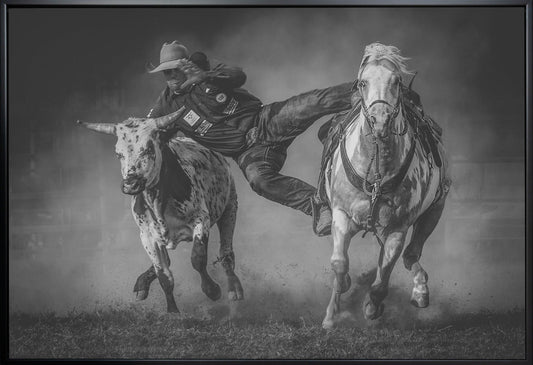 Grabbing Wall Artwork In Black Floating Frame