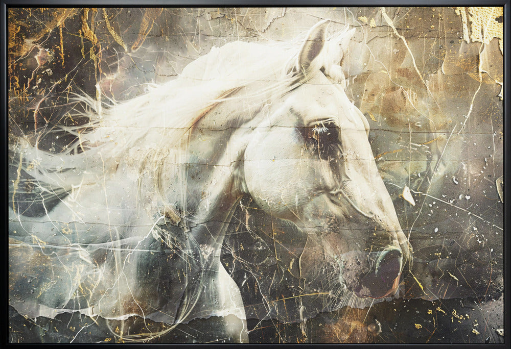 Horse Animal Vintage Art Illustration Wallart 08 Wall Artwork Gallery Wrapped (Ready to Hang)