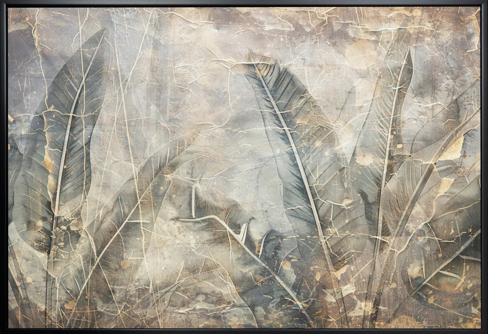 Jungle Leaves Art Illustration Wallart 09 Wall Artwork Gallery Wrapped (Ready to Hang)