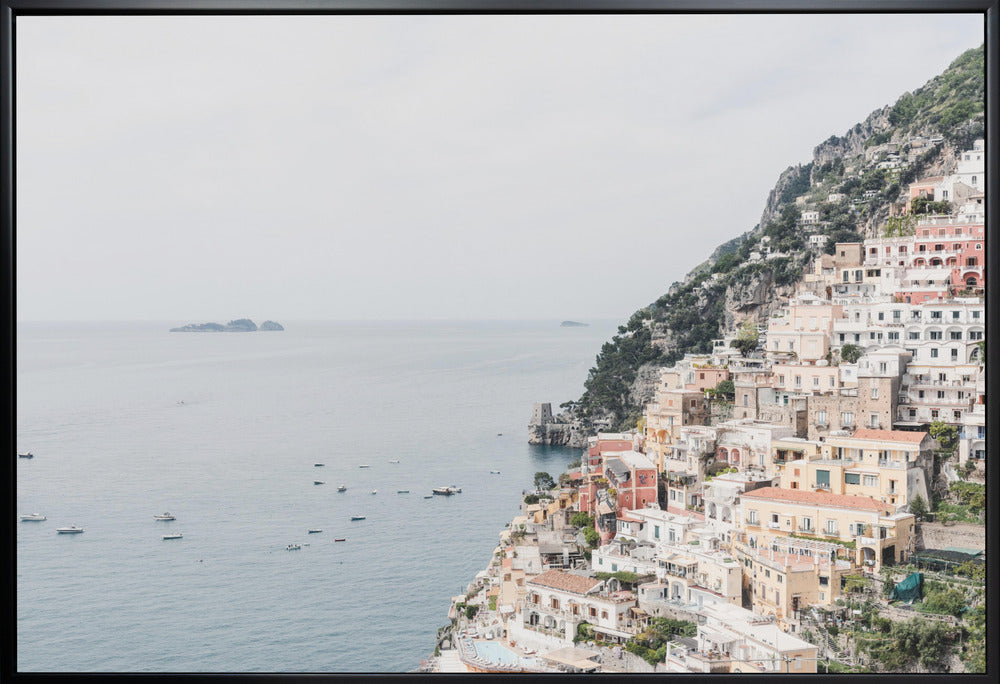 Artwork Positano at the Amalfi Coast36X24inches- White Frame