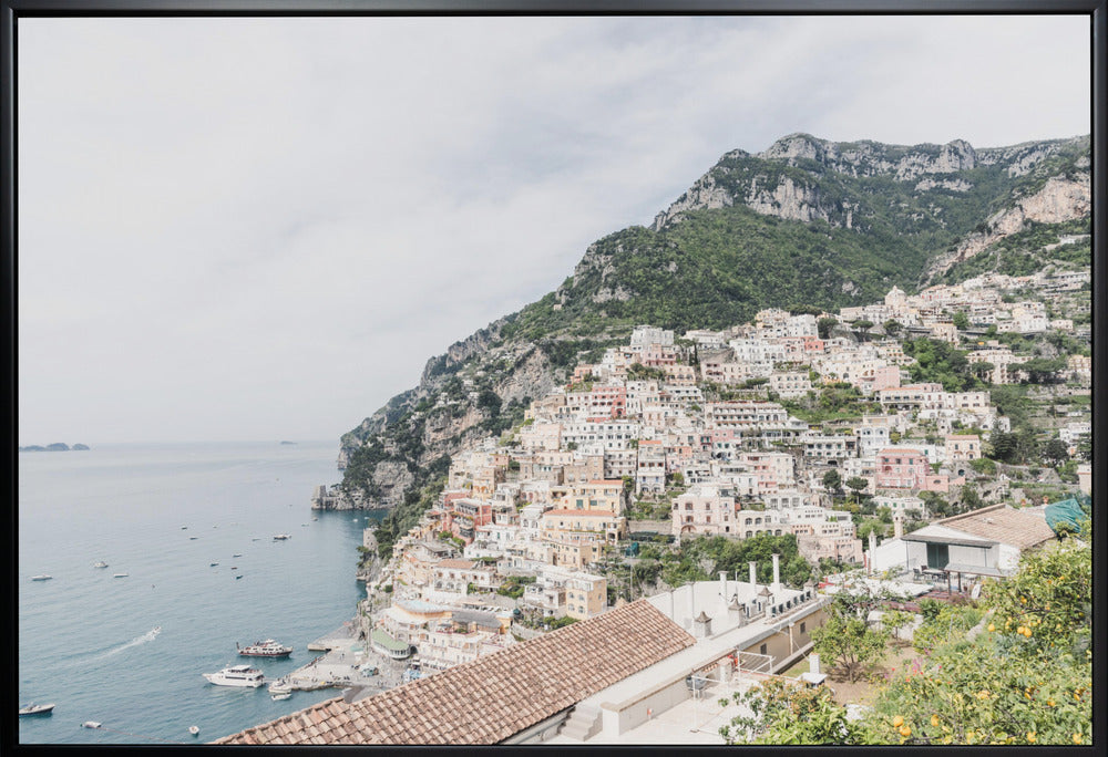 Artwork Positano at the Amalfi Coast36X24inches- White Frame