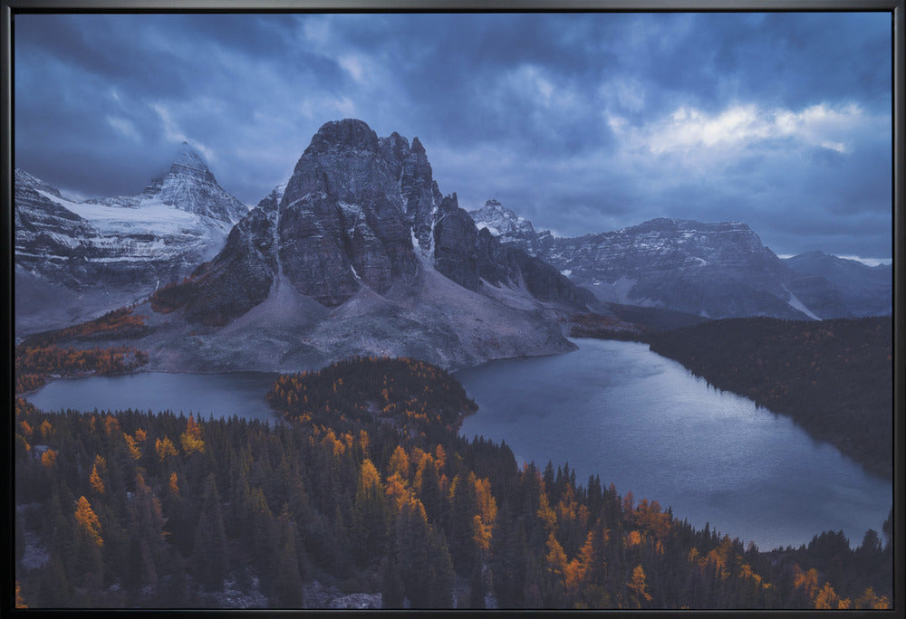 Wall art Mt Assiniboine: Amidst A Snow Storm-36X24inches-In Black Floating Frame