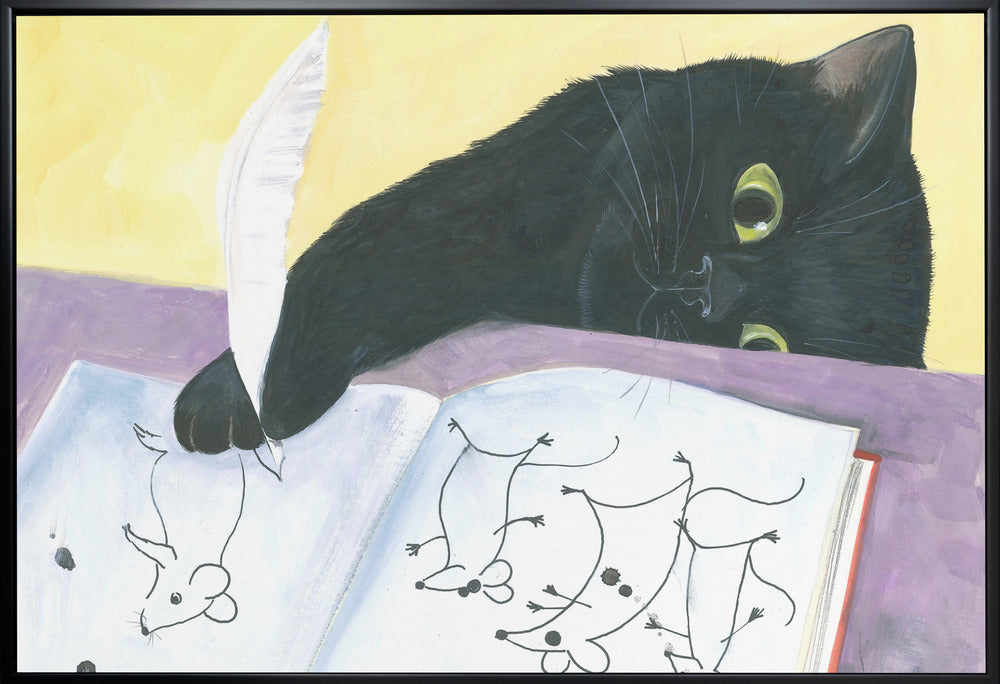 canvas prints Feline Imagination36X24inches- White Frame