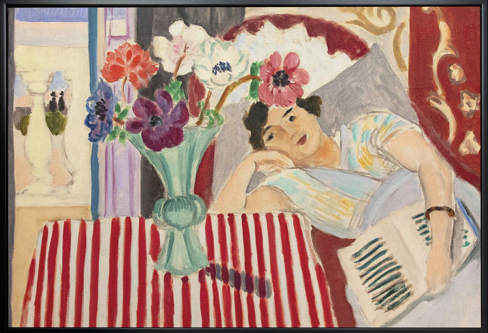 Artwork Femme Et Anémones 20X16-inches