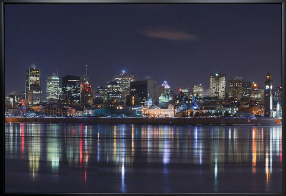 Artwork Montreal Night36X24inches- White Frame