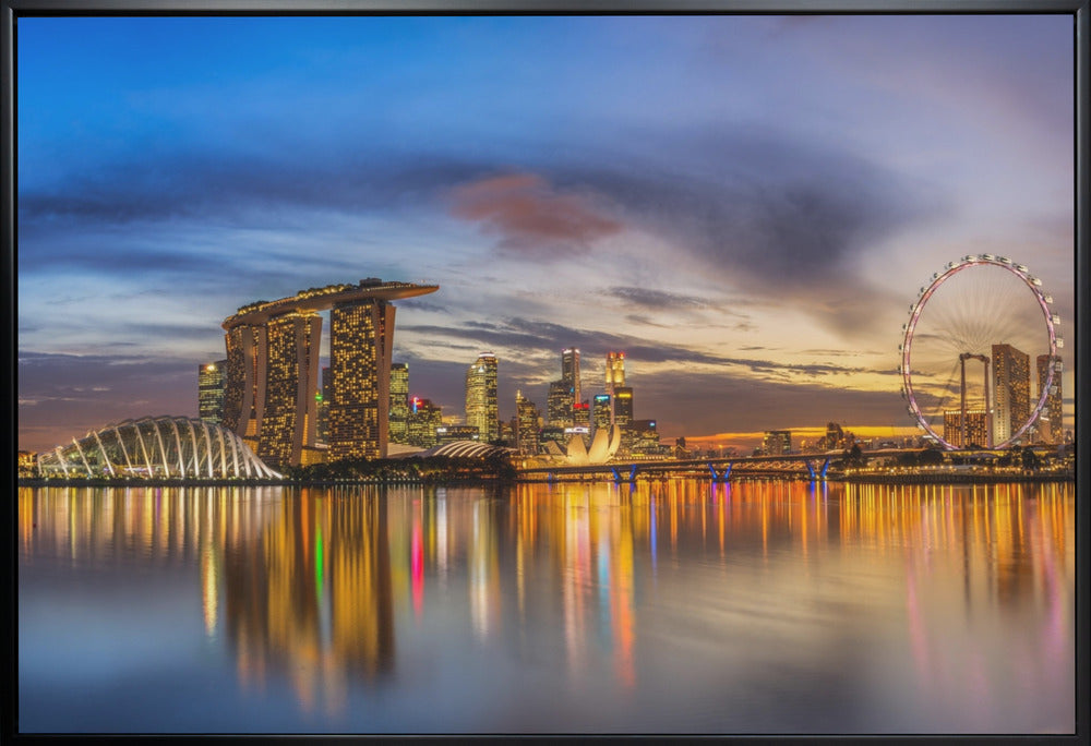 Artwork Sunset by the Bay36X24inches- White Frame