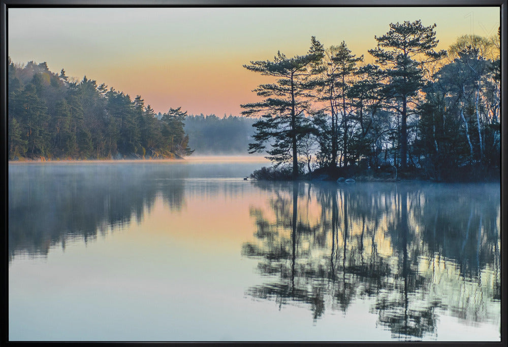 Artwork Before people wake36X24inches- White Frame