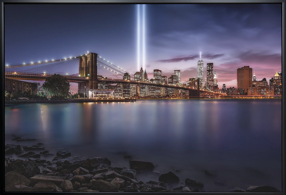 Artwork Unforgettable 9-11. New York36X24inches- White Frame