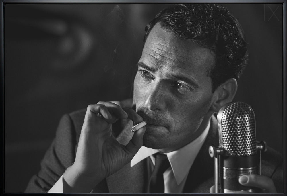 Artwork- Good night and good luck ... (2)-20X16inches-In White Floating Frame