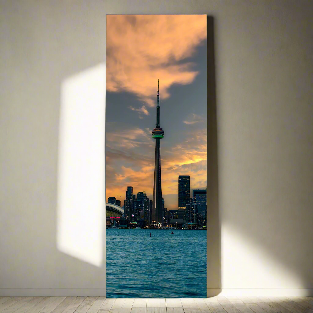 Green CN Tower Toronto Skyline- Canvas Wall Decor