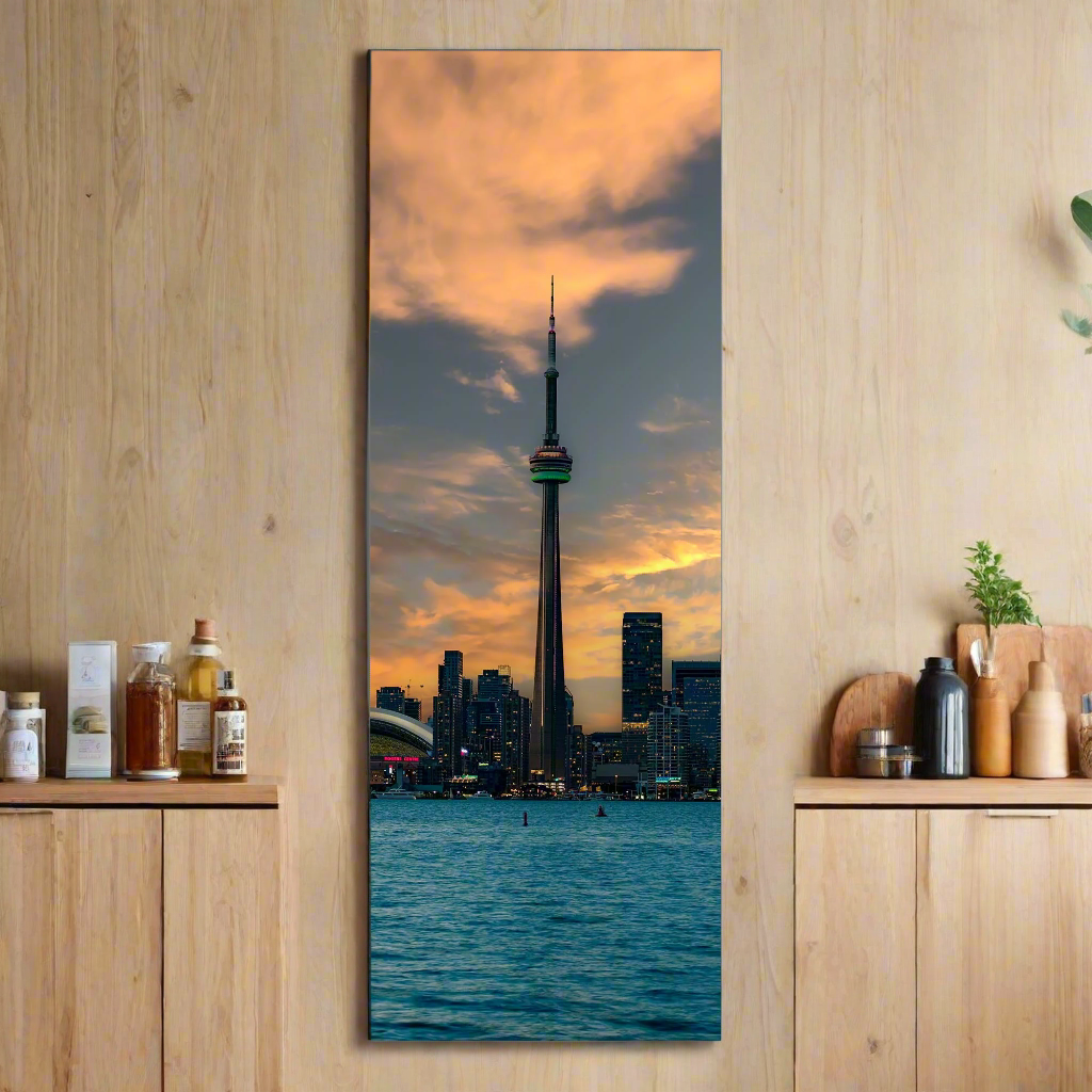 Green CN Tower Toronto Skyline- Canvas Wall Decor