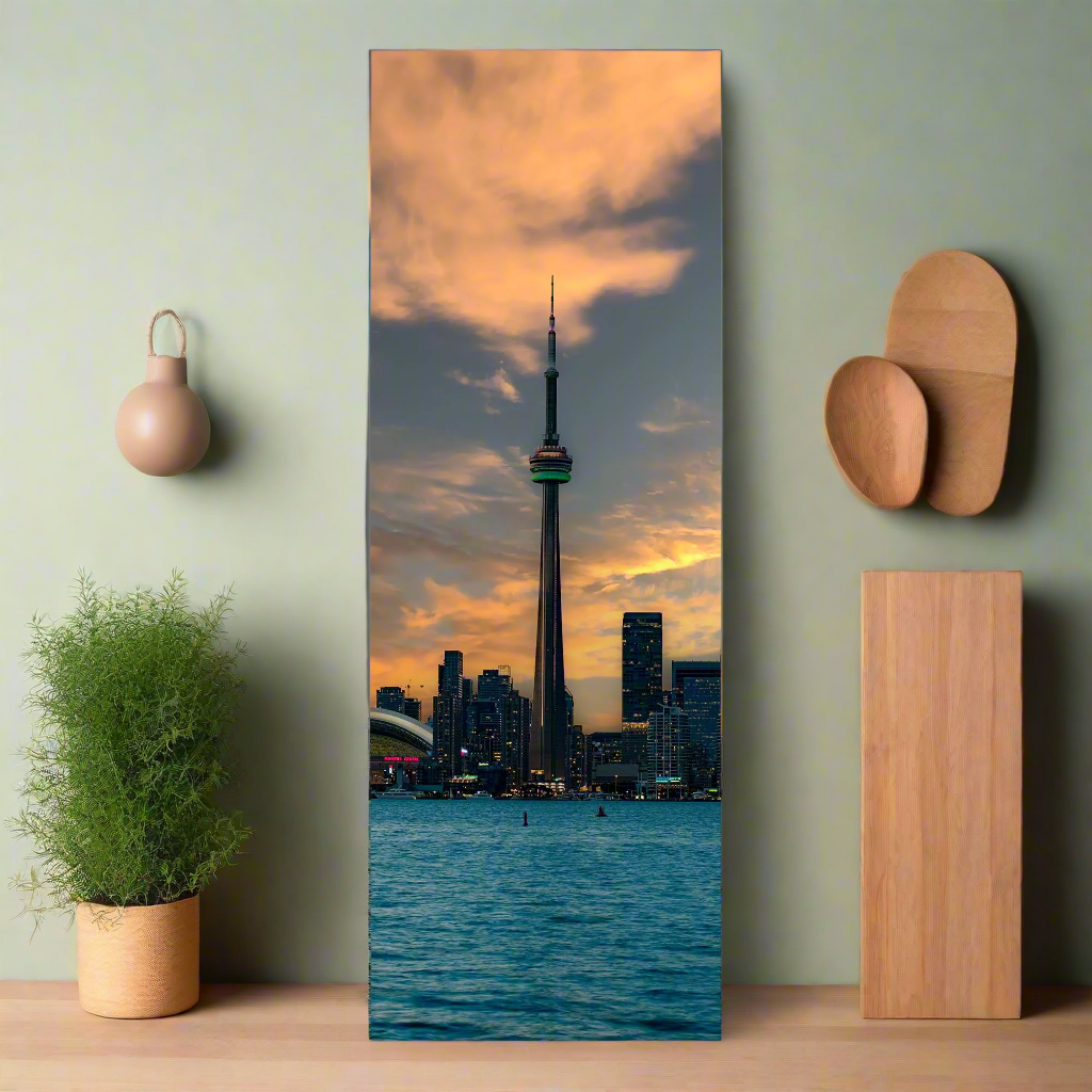 Green CN Tower Toronto Skyline- Canvas Wall Decor