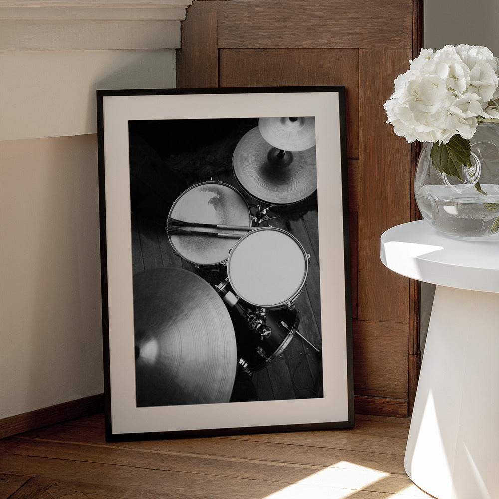 Artwork- Drums-24X36inches-In Black Floating Frame