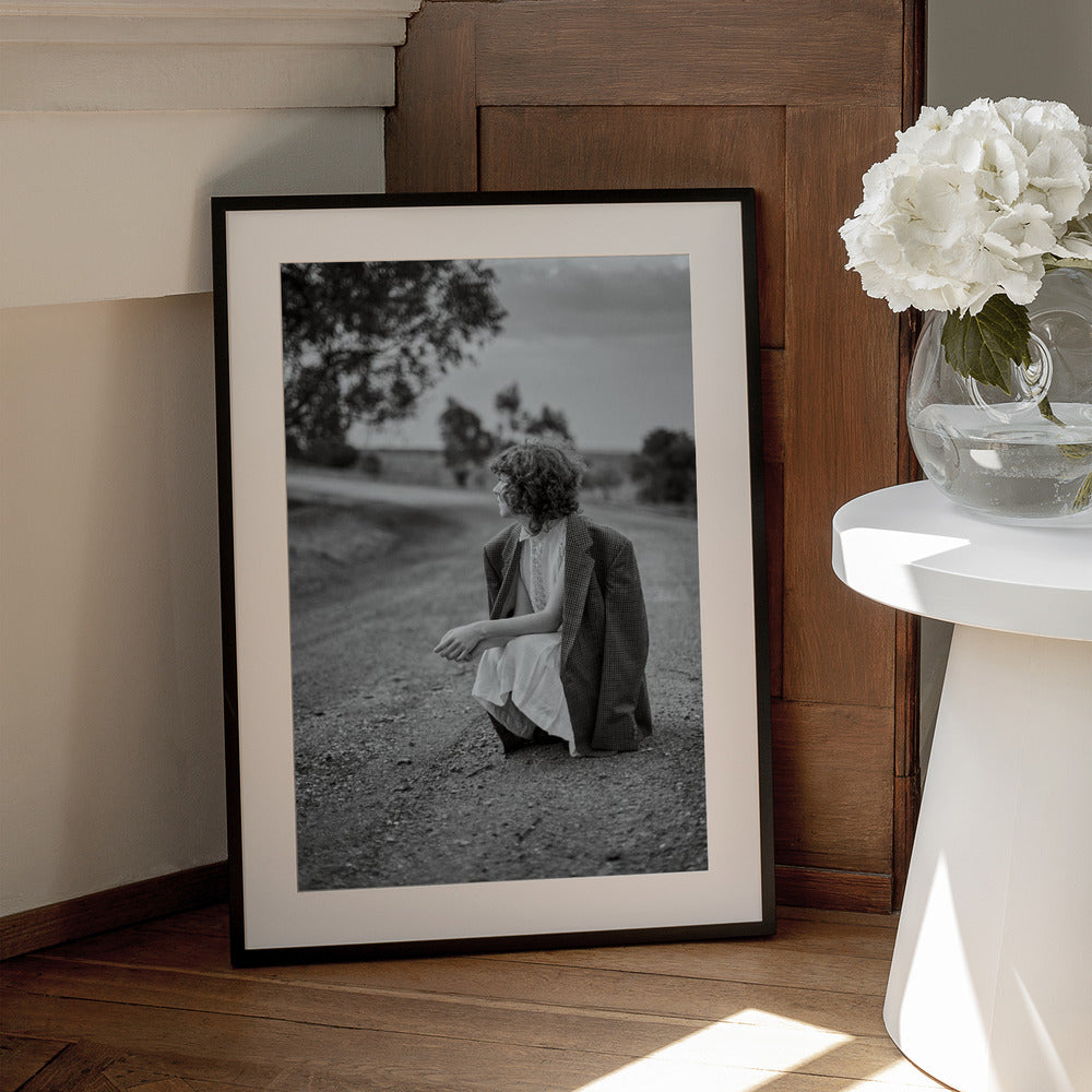 Artwork- The road-24X36inches-In Black Floating Frame