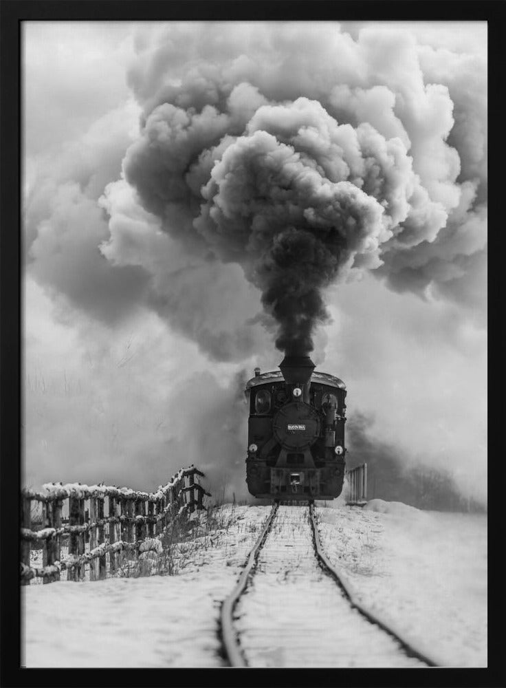Artwork- Old train-36X48inches-In White Floating Frame