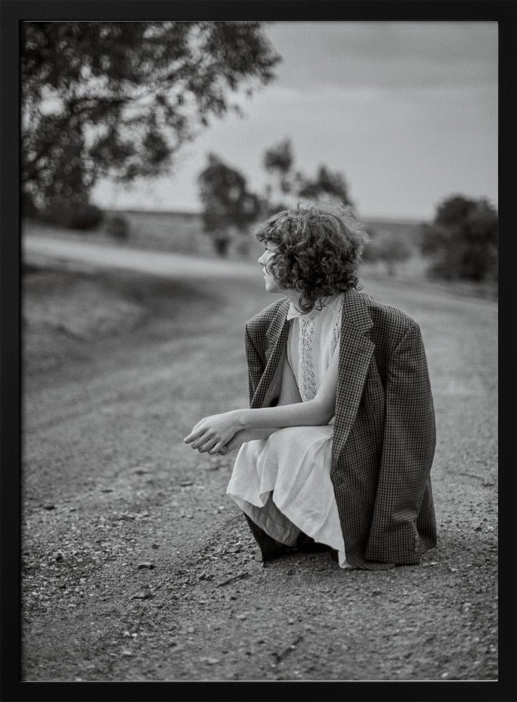 Artwork- The road-36X48inches-In White Floating Frame