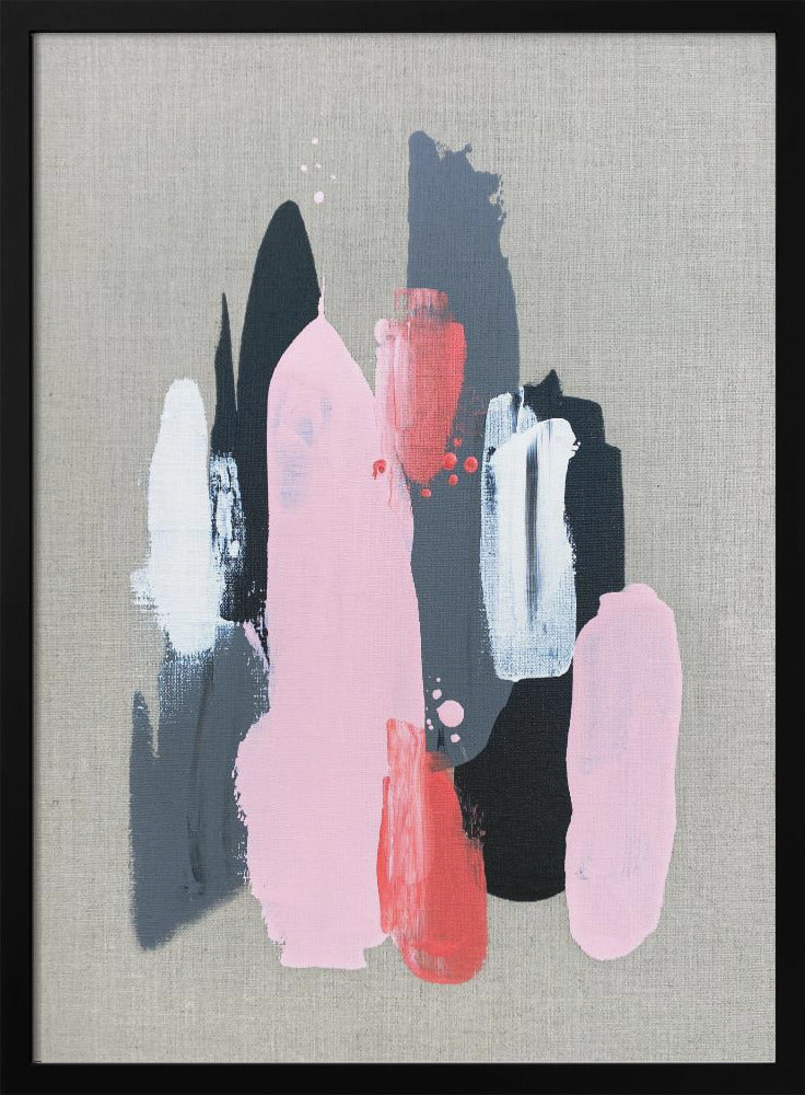 Pink Black and Grey 1 Wall Artwork Gallery Wrapped (Ready to Hang)